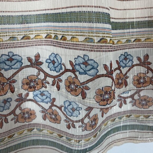 Lauren Conrad Printed Chiffon Peasant Top Zina Geo Sunkiss Size Medium - Picture 7 of 12